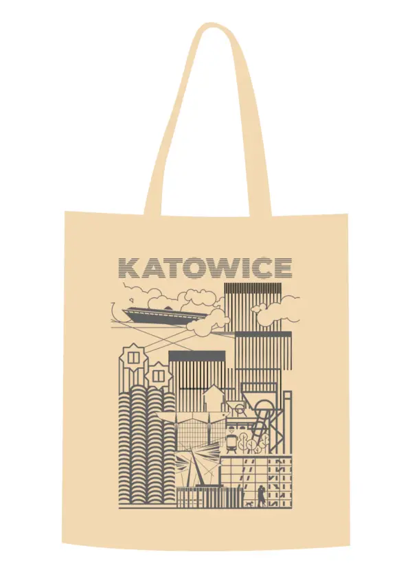Torba shopper z nadrukiem "Katowice" - obrazek 2